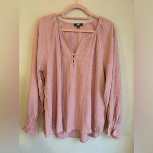 Frye Womens Textured Blousson Sleeve Boho Peasant Blouse